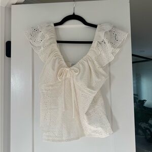 Hill House Home Eyelet Ruffle Sleeve Top (The Zuri Top)